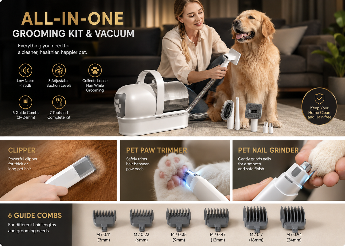 PawVique GroomPro™ 7-in-1 Pet Grooming System